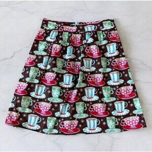 RETROLICIOUS Womens Hot Chocolate Print Winter Skirt Size XS